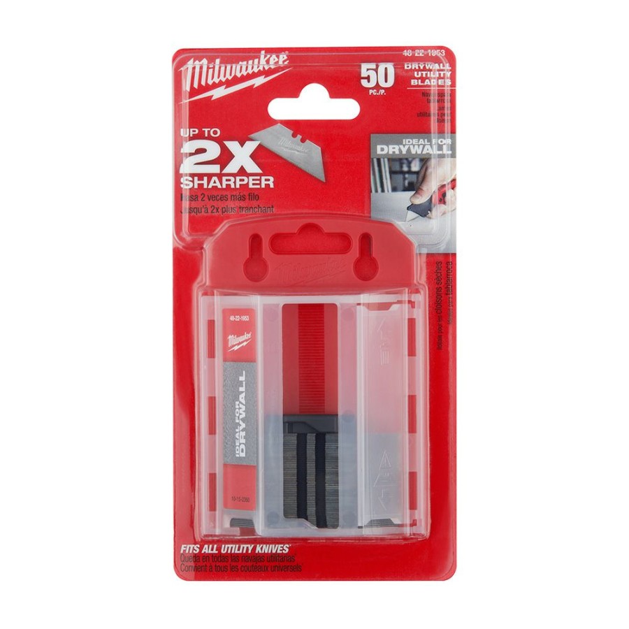 Tools * | Milwaukee Drywall Utility Knife Blades With Dispenser (50 Pack) Milwaukee Electric Tool Gift Selection