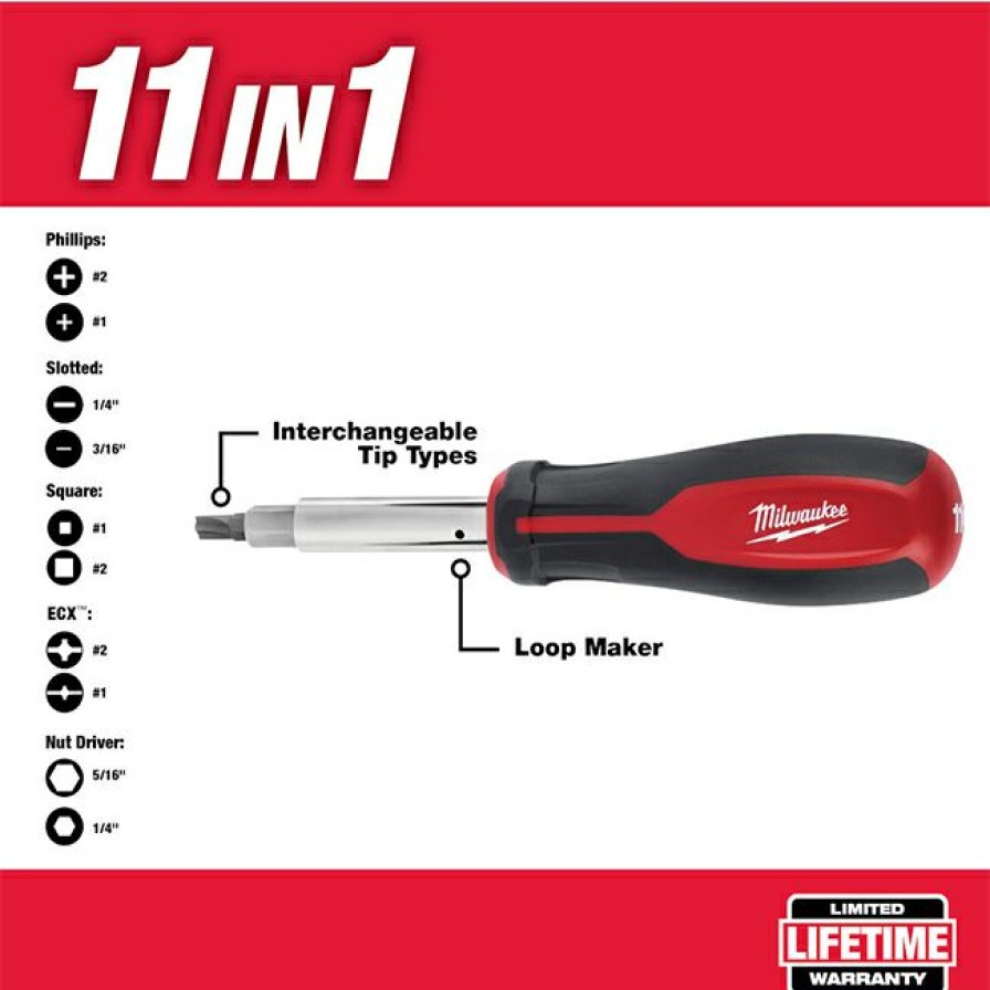 Tools * | Milwaukee 11-In-1 Screwdriver Ecx Milwaukee Electric Tool Cheaper