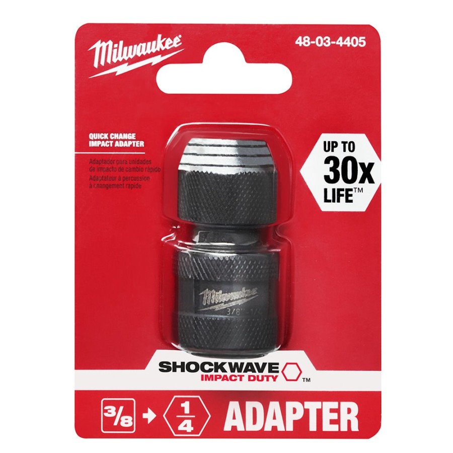 Tools * | Milwaukee Shockwave 3/8 Inch Square To 1/4 Inch Hex Adapter Milwaukee Electric Tool Special Style