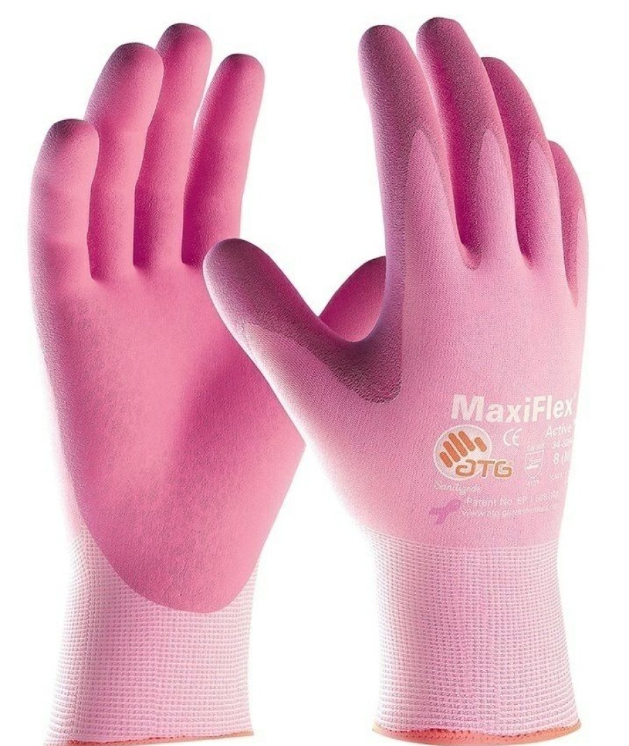 Ppe & Work Wear * | Maxiflex Active Lightweight Pink Nitrile Coated Gloves (12 Pairs) Pip Hot Sale