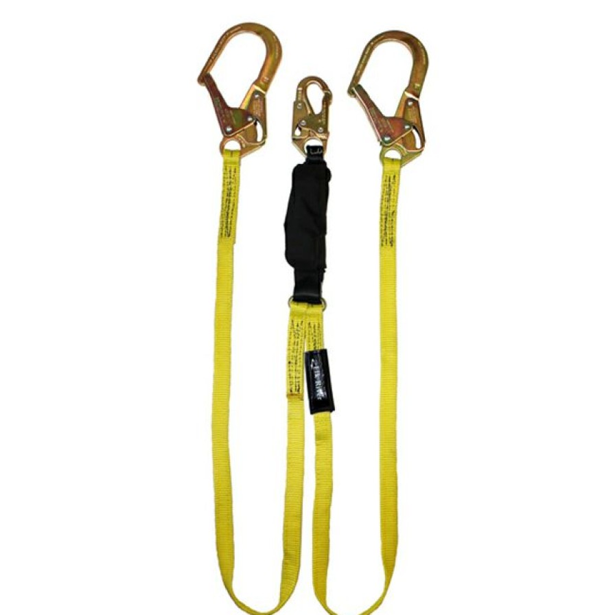 Fall Protection * | Elk River Centurion Zorber Twin Leg Lanyard With Steel Rebar Hooks Special Offers