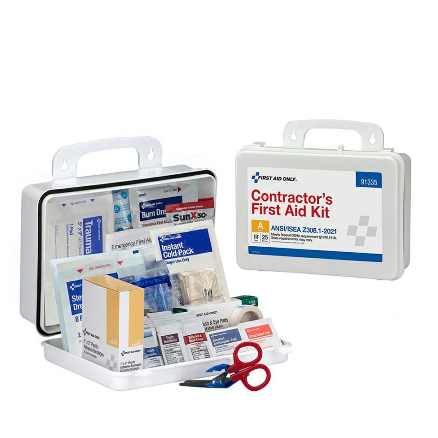 Safety & First Aid * | First Aid Only Ansi A 25 Person Contractor Plastic Ansi 2021 Compliant First Aid Kit Featured