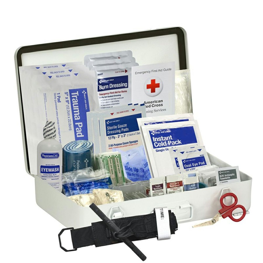 Safety & First Aid * | First Aid Only Ansi B 50 Person Metal Ansi 2021 Compliant First Aid Kit Premium