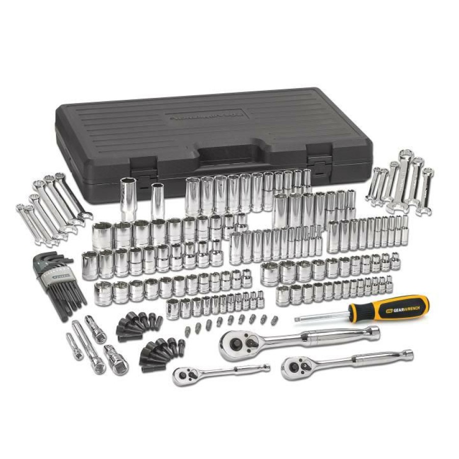 Tools * | Gearwrench 165 Piece 1/4, 3/8, And 1/2 Inch Drive Mechanics Tool Set New