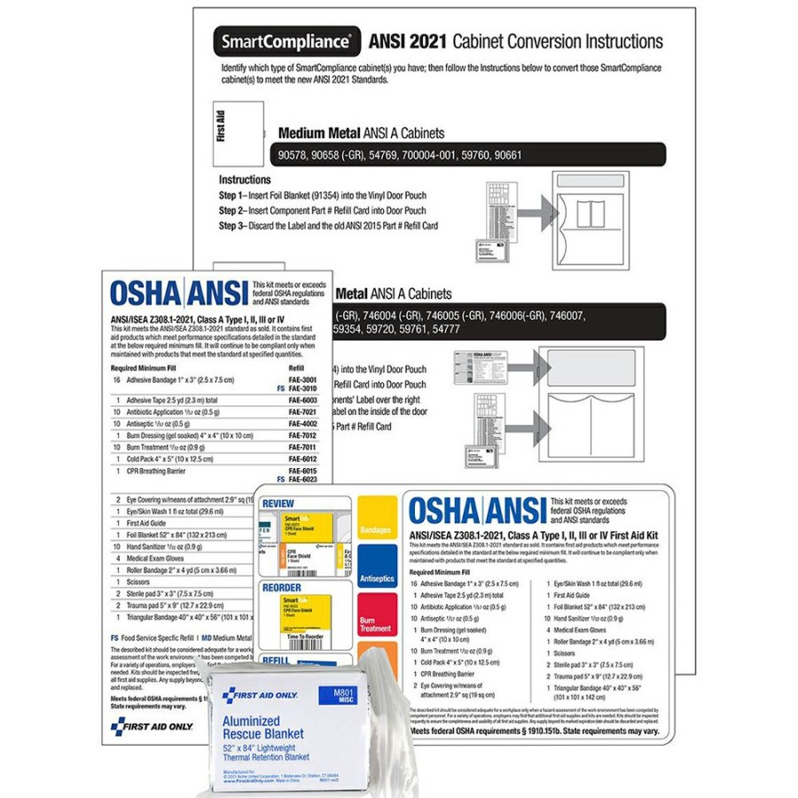 Safety & First Aid * | First Aid Only Smartcompliance Ansi 2021 First Aid Conversion Kit (Class A) Cheap