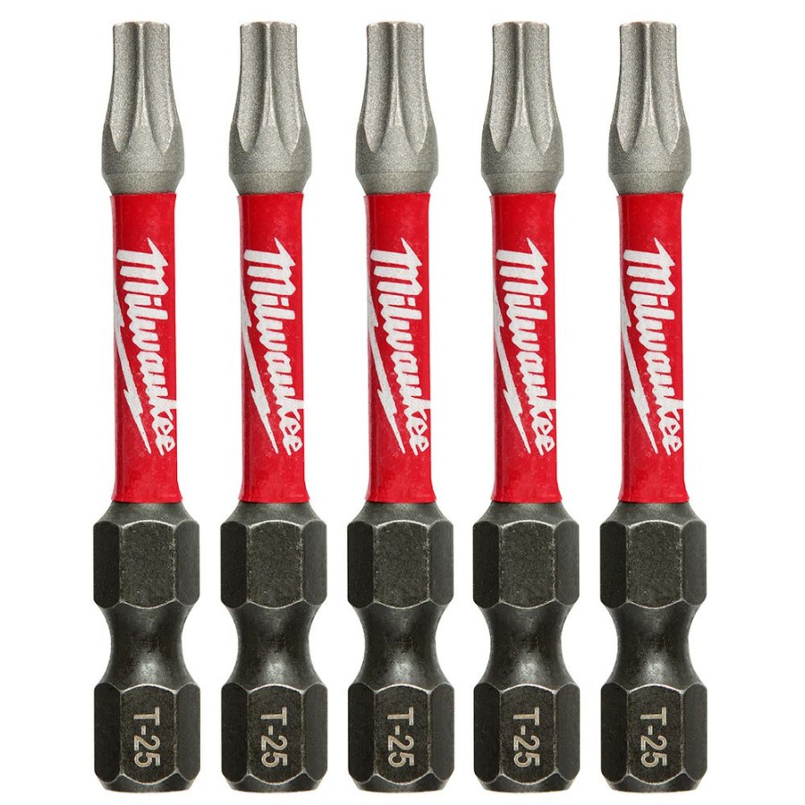 Tools * | Milwaukee Shockwave 2 Inch Power Bit Torx T25 (5 Pack) Milwaukee Electric Tool Fashion