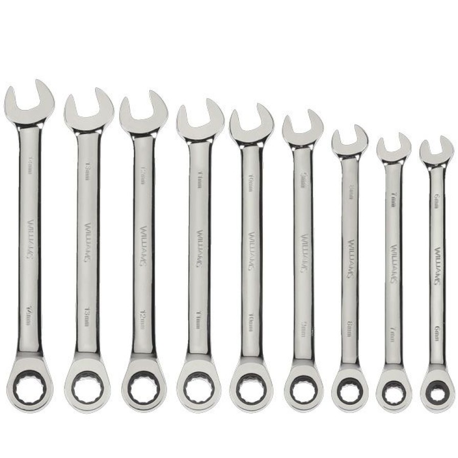 Tools * | Snap On Williams 9 Piece Metric Combination Ratcheting Wrench Set Williams Tools Low Price