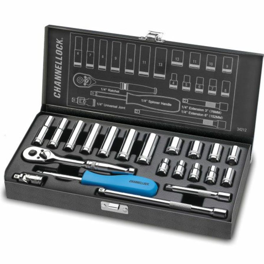 Tools * | Channellock 34212 1/4 Inch Drive Metric Socket Set Closeout Sale