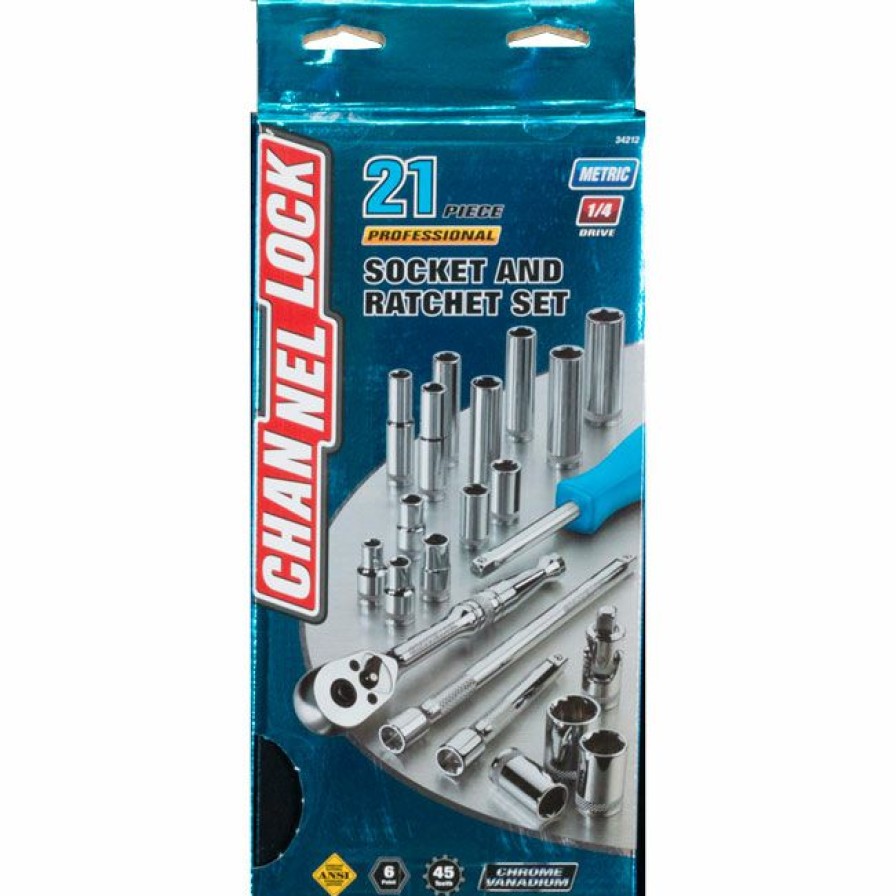 Tools * | Channellock 34212 1/4 Inch Drive Metric Socket Set Closeout Sale