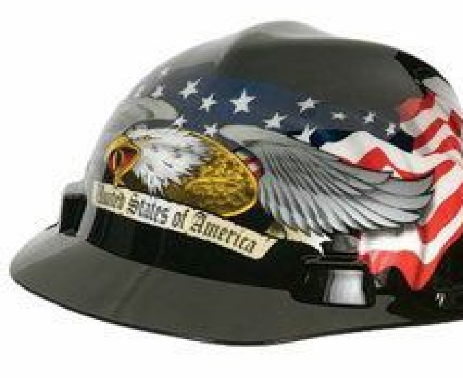 Ppe & Work Wear * | Msa V-Gard Cap Style Hard Hat With Fas-Trac Ratchet American Eagle Featured