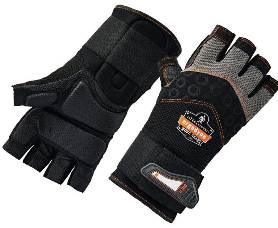 Ppe & Work Wear * | Ergodyne Proflex 910 Half-Finger Impact Gloves With Wrist Support Exclusive Design