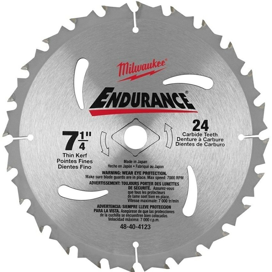 Tools * | Milwaukee 7-1/4 Inch 24 Teeth Carbide Tooth Circular Saw Blade Milwaukee Electric Tool Flash Sale