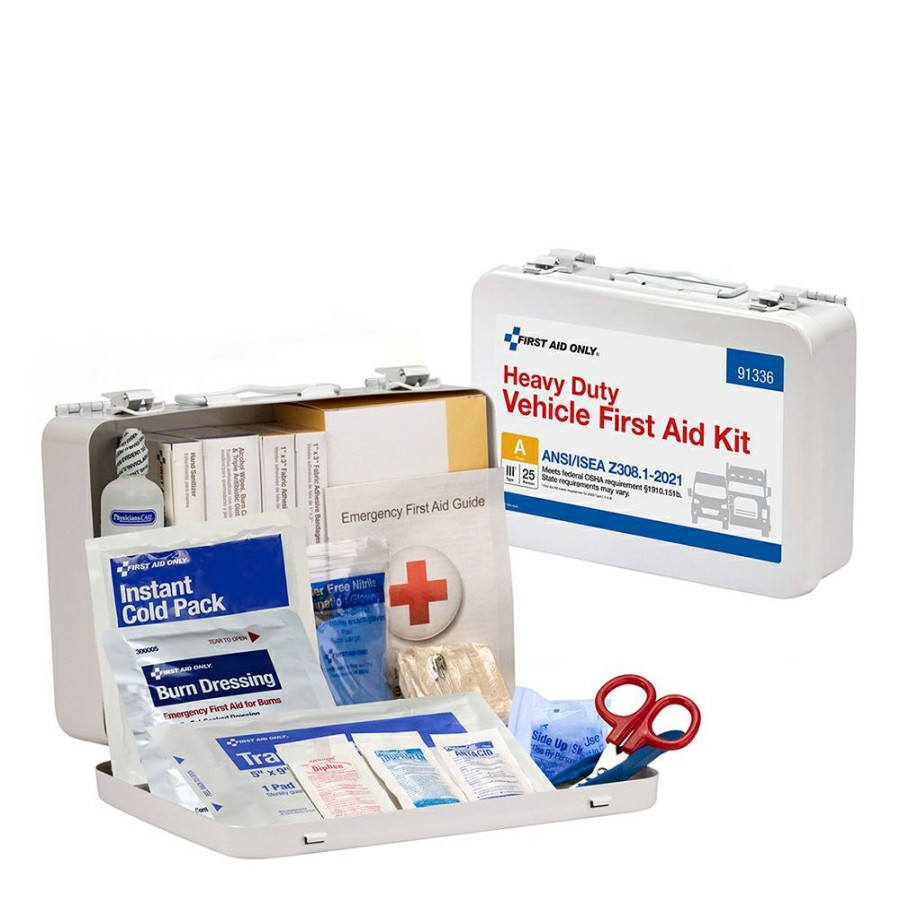 Safety & First Aid * | First Aid Only Ansi A 25 Person Heavy Duty Vehicle Metal Ansi 2021 Compliant First Aid Kit Excellent Quality