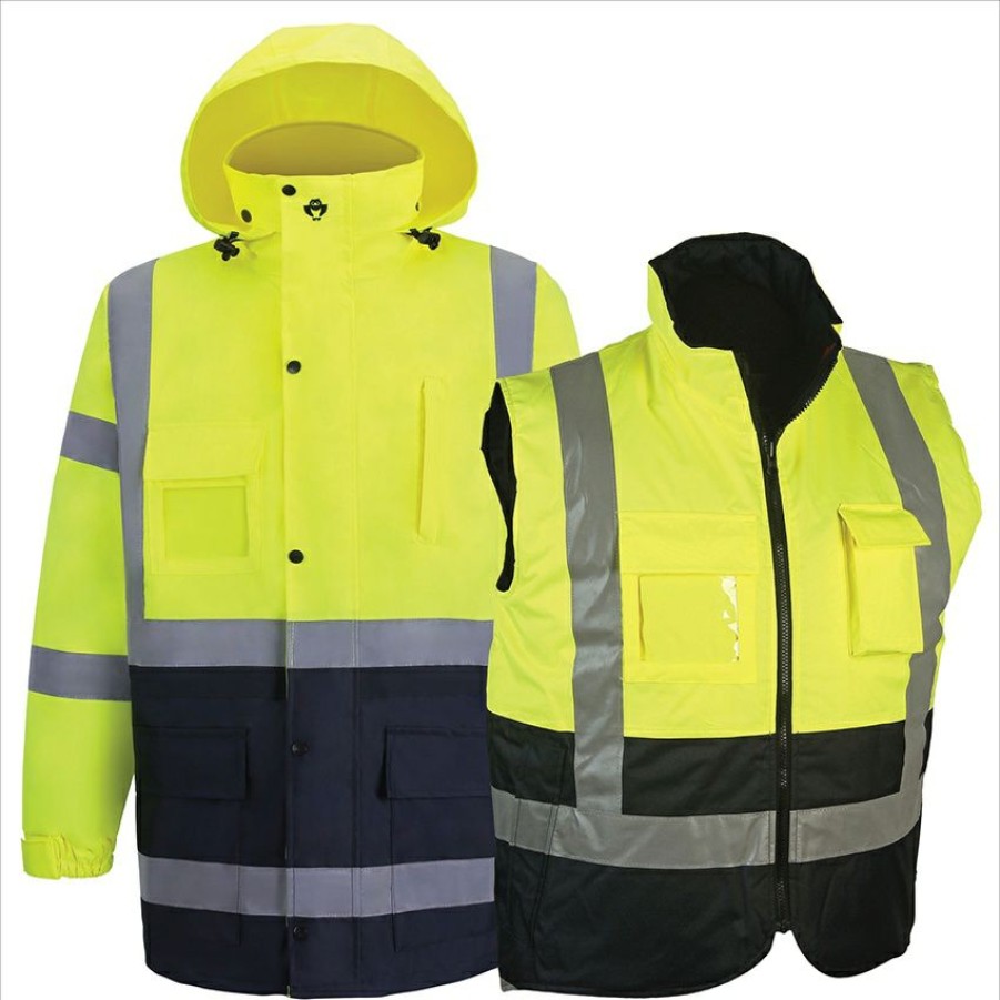 Safety & First Aid * | 2W Class 3 Parka And Body Warmer Lime Discount Sale