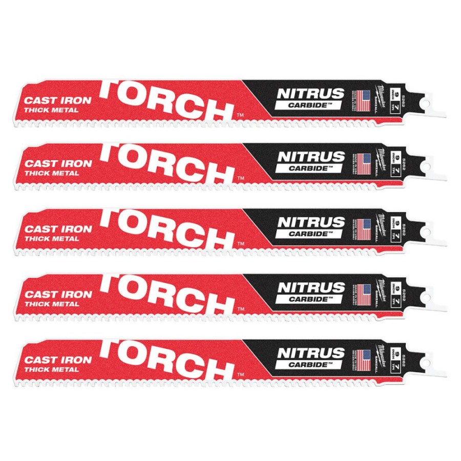 Tools * | Milwaukee 7 Tpi Torch Nitrus Carbide Sawzall Blade For Cast Iron Milwaukee Electric Tool Shop