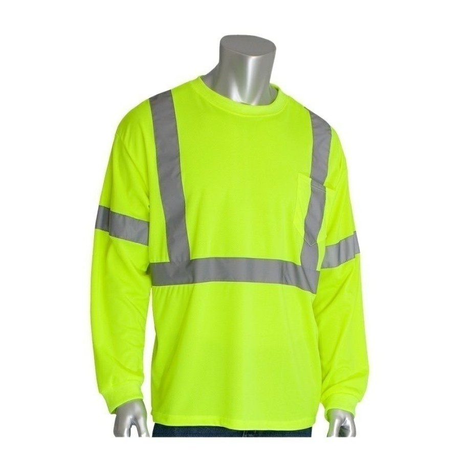 Safety & First Aid * | Pip Ansi Class 3 Hi-Visibility Long Sleeve T-Shirt Sale Online