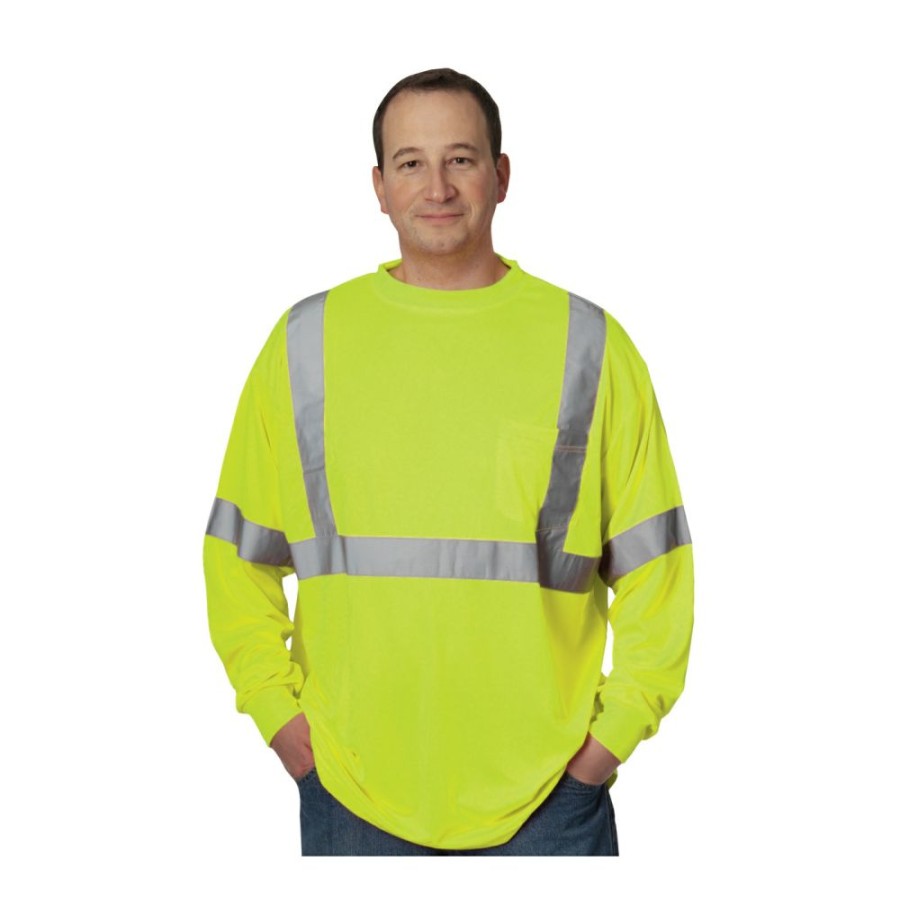 Safety & First Aid * | Pip Ansi Class 3 Hi-Visibility Long Sleeve T-Shirt Sale Online