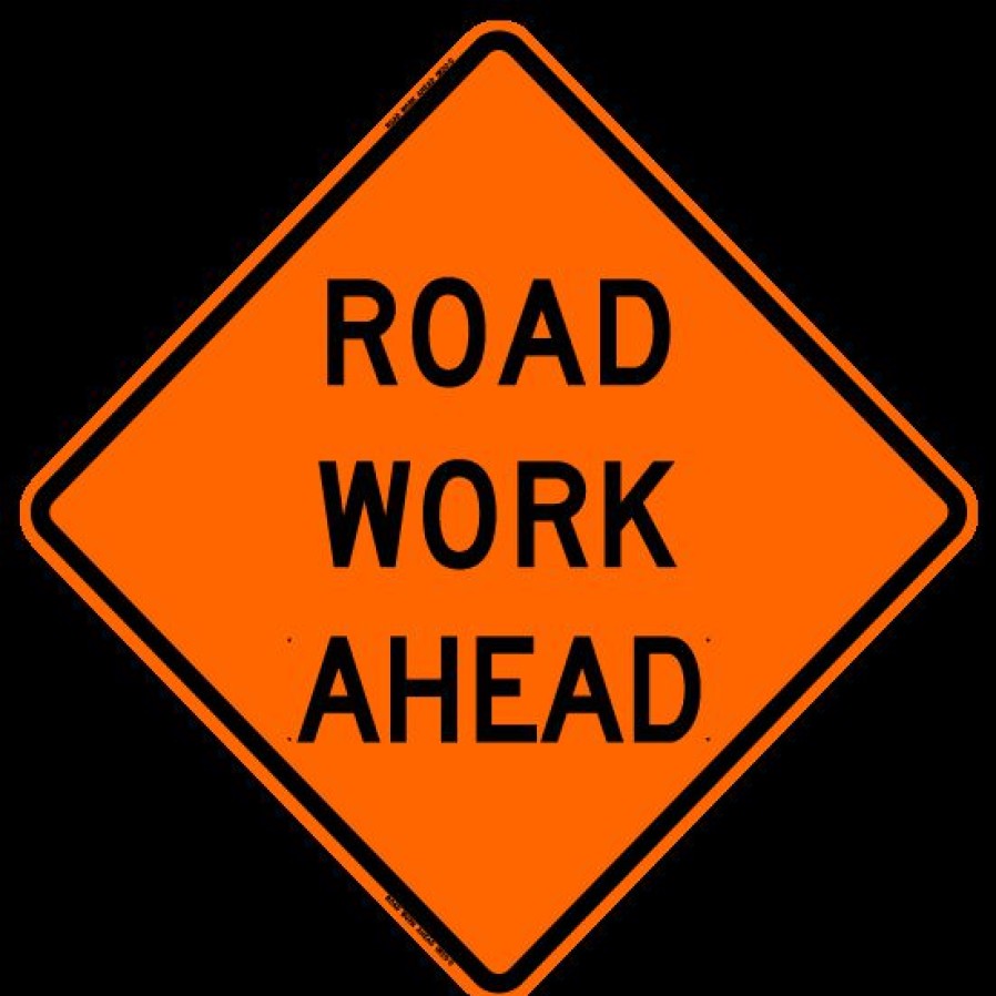 Safety & First Aid * | Bone Safety 'Road Work Ahead' Sign Bone Safety Signs Best Choice Orange