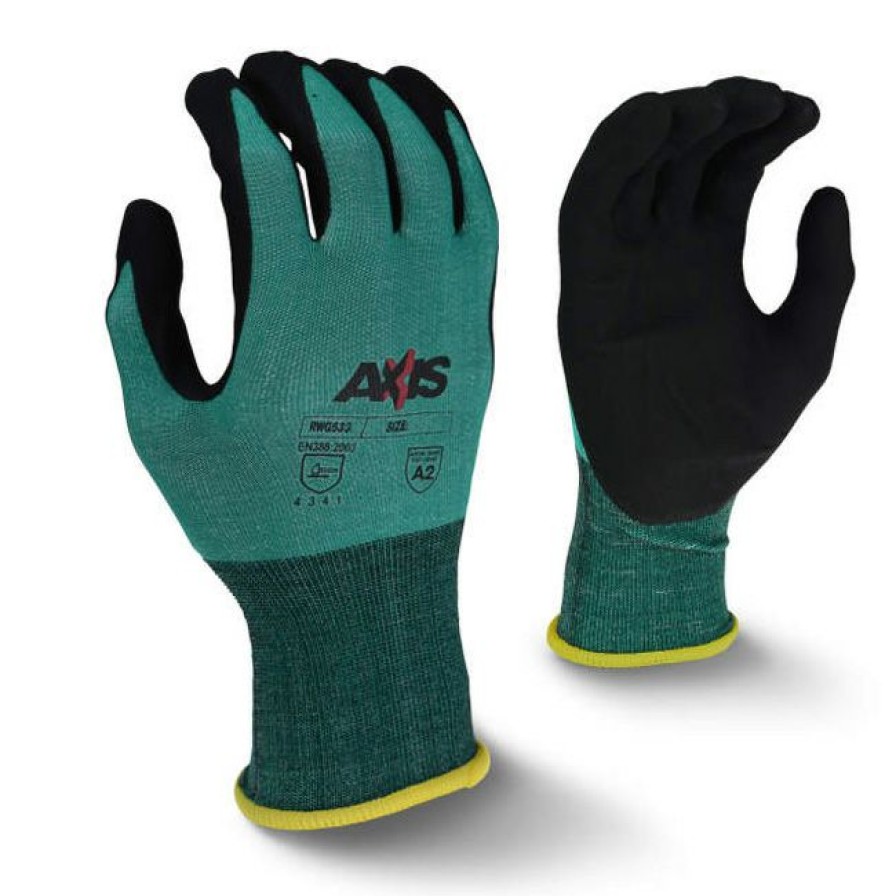 Ppe & Work Wear * | Radians Axis A2 Cut Level Foam Nitrile Coated Gloves Promotions